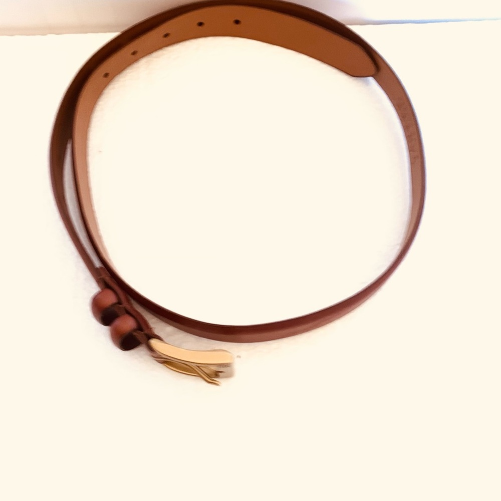 Men’s Size 38 Lauren Ralph Lauren Brown Leather Belt with Gold Buckle
